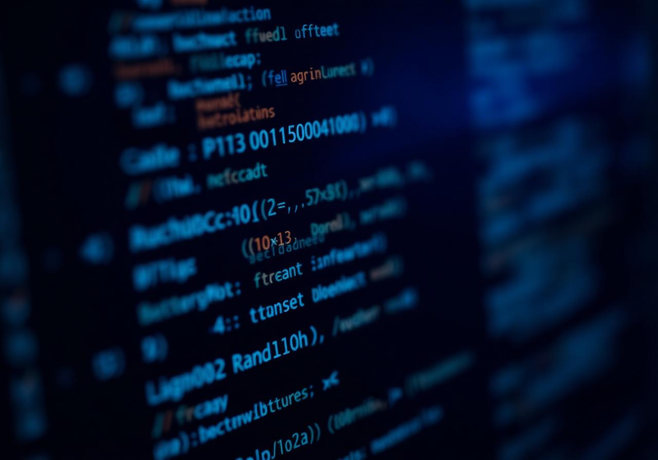 Source code on a developer monitor
